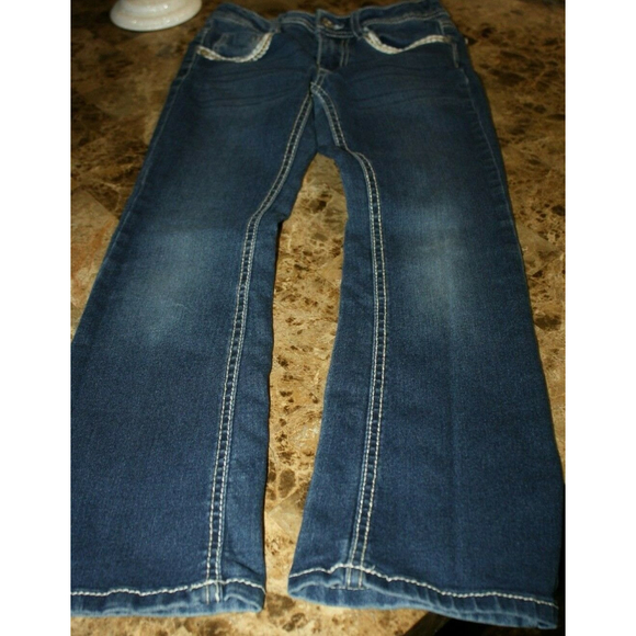 Faded Glory Jeans Super Dark Wash Adjusatble Strap Women's Size 7 VGUC - Picture 4 of 5